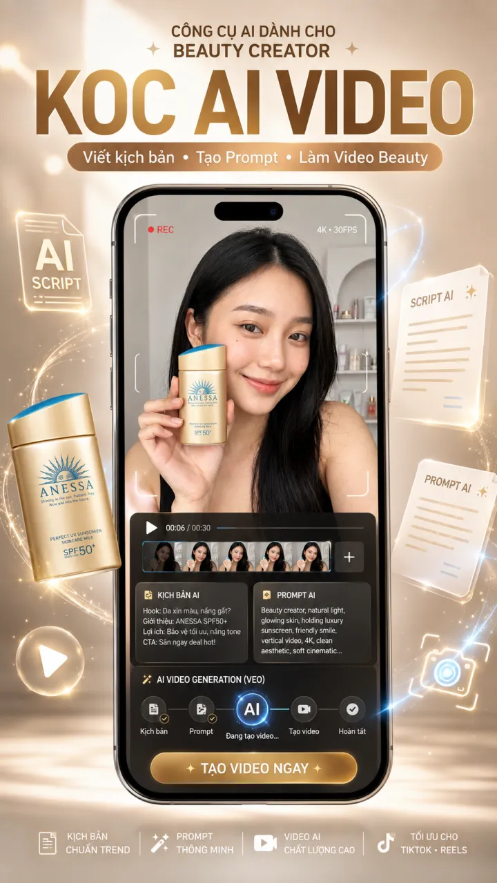 Chatbot hỗ trợ làm video AI review mỹ phẩm