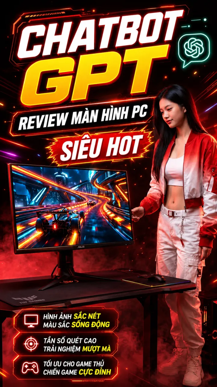 Chatbot GPT - Tạo Video AI Review Màn Hình PC Siêu Hot