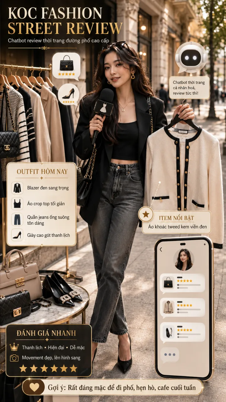 ChatBot GPT - Mẫu Review Thời Trang Đi Bộ Dạo Phố Cực HOT