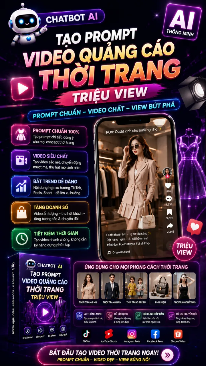 Chatbot AI Tạo Video Quảng Cáo Thời Trang Triệu View
