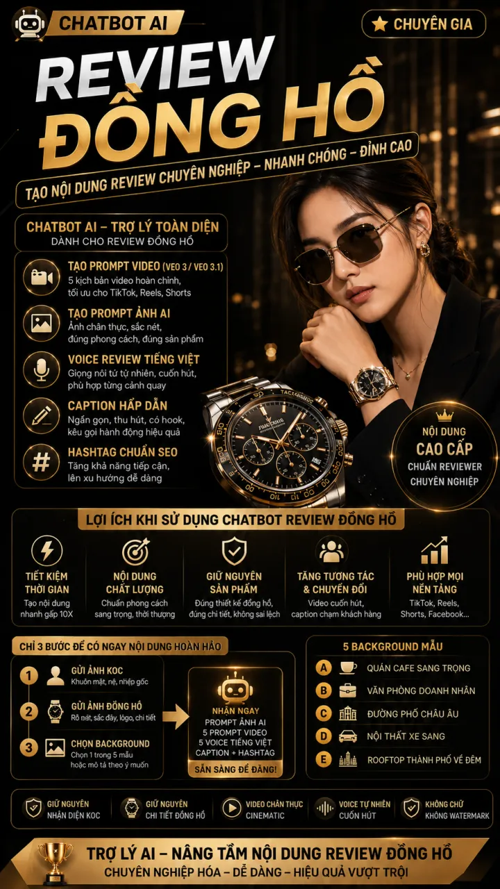 ChatBot - GPT Mẫu Review Đồng Hồ Đeo Tay Siêu HOT