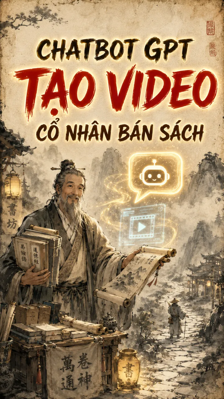 Chatbot GPT - Tạo Video cổ nhân bán sách