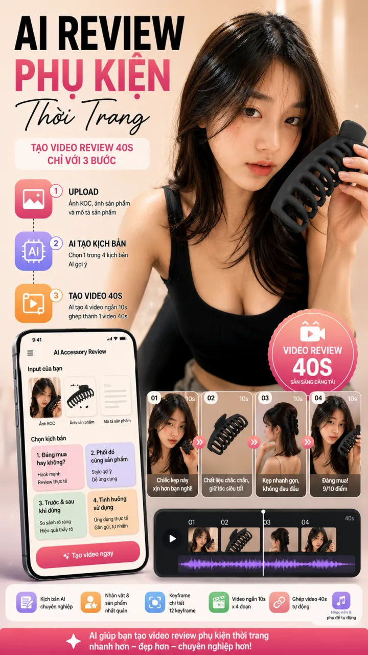 Auto app làm video review phụ kiện thời trang