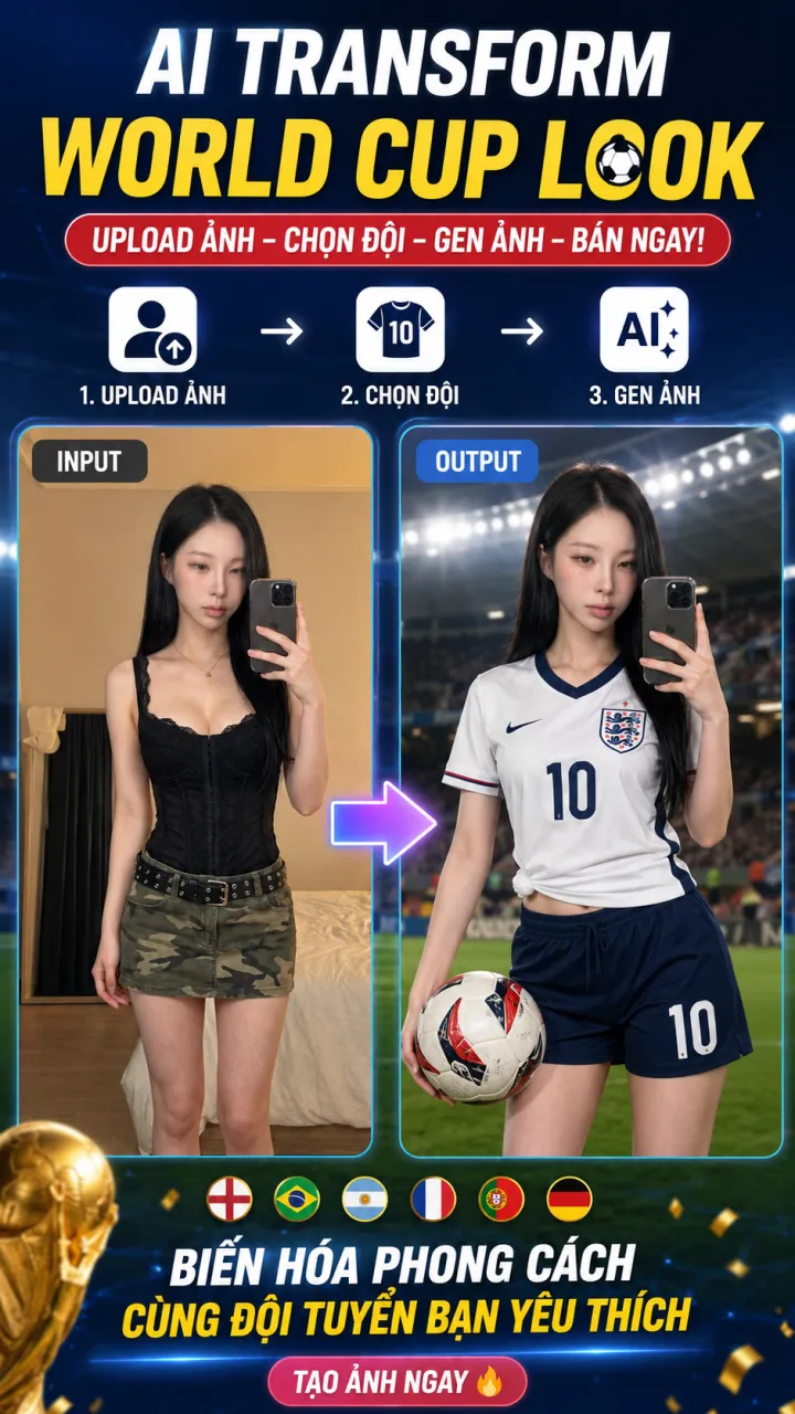 App làm affiliate, bán hàng đồng phục bóng đá WorldCup2026.