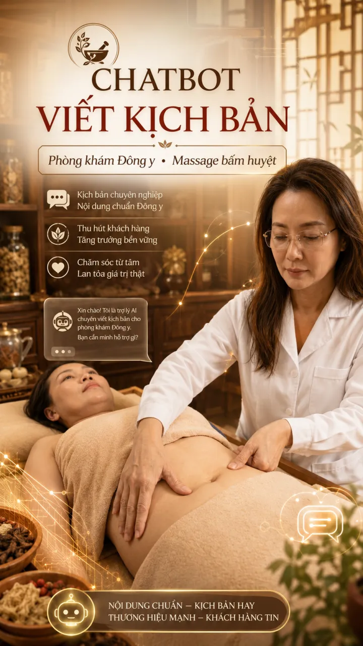 Chatbot Viết Kịch Bản Phòng Khám Đông Y, Massage Bấm Huyệt