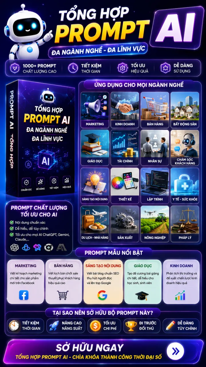 TỔNG HỢP PROMPT AI các nghành nghề