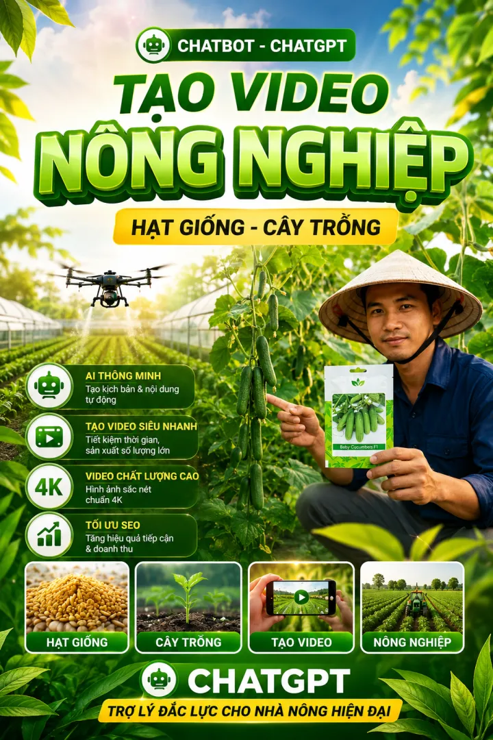 Chatbot-Chatgpt Tạo Video Nông Nghiệp, Hạt Giống, Cây Trồng