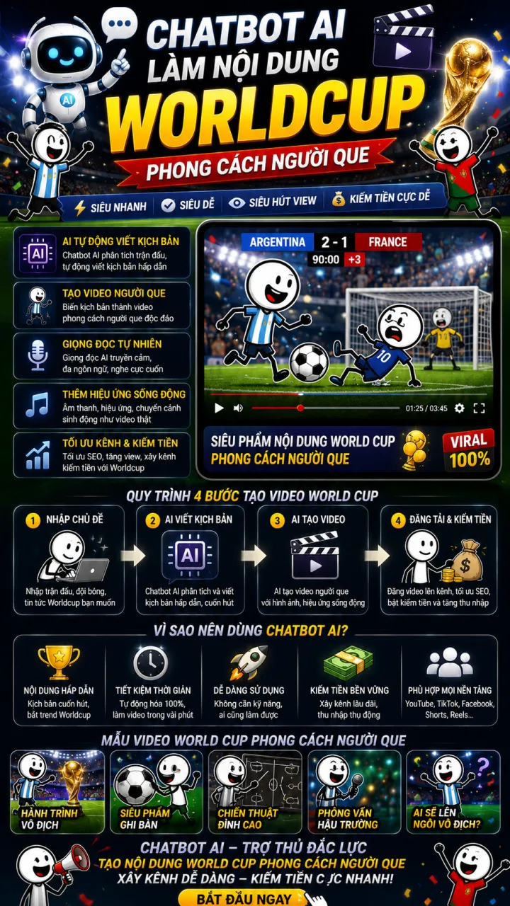 Chatbot Tự Động Sáng Tạo Nội Dung World Cup Người Que